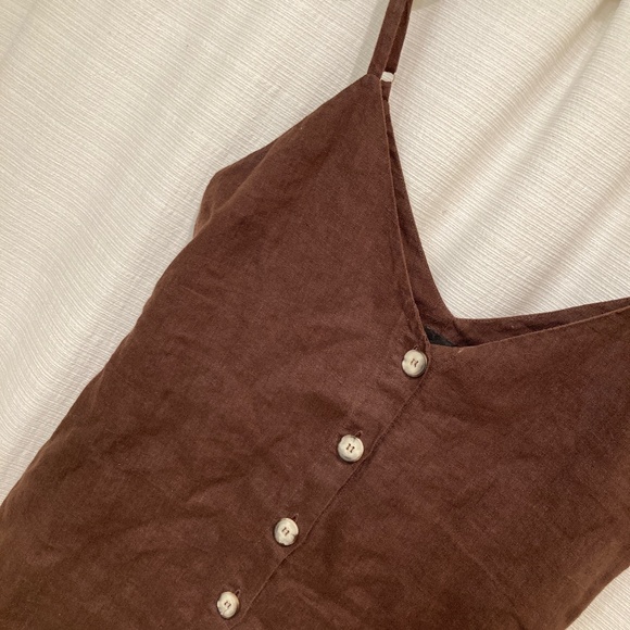 Reformation Brown Linen Mini Dress - Picture 4 of 8